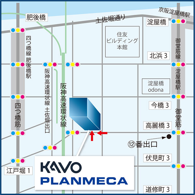大阪ショールームの地図