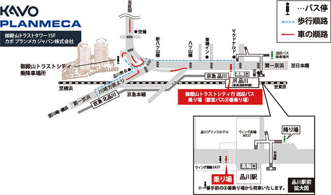 東京本社の地図