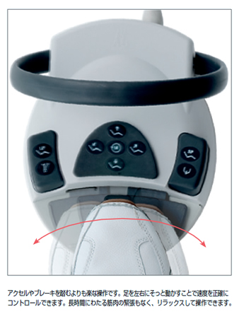 ハンズフリーで治療に集中できるフットコントロール操作